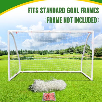 Soccer Goal Net Replacement, Heavy Duty Polypropylene Football Net for All Levels, All-Weather Backyard/Park Practice, White, No Frame Included