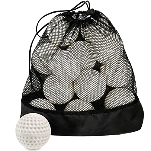Tebery 12 Pack Dimpled Baseballs, 9-Inch Pitching Machine Baseballs for Hand-Eye Coordination, Hitting and Fielding Practice - color: White