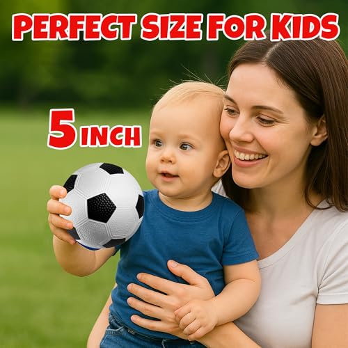 8 Pack Balls for Toddlers Kids, 5 Inch Soccer Balls, Football, Basketball, Beach Balls, Kickball for Outdoor & Indoor Games, Sport Ball Set with Pump and Storage Bag, Boys and Girls Gift