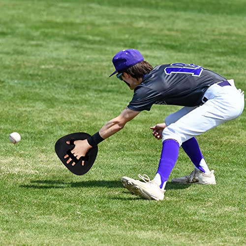 Leyndo Baseball Training Glove Foam Fielding Trainer Infield Training Gloves Baseball Fielding Gloves for Quick Hands Batting Practice Two Hands - color: Black