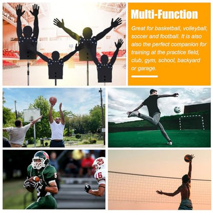 Portable Basketball Defender Dummy, Shot Trainer Mannequin with Movable Arm & Water-Filled Base, Volleyball/Soccer Sports Trainer (2pcs) - color: 2pcs