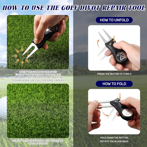 Sliner 6 Sets Groomsman Golf Proposal Gifts Include Groomsman Golf Ball Marker and Magnetic Divot Tool with Gift Box for Wedding