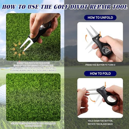Sliner 6 Sets Groomsman Golf Proposal Gifts Include Groomsman Golf Ball Marker and Magnetic Divot Tool with Gift Box for Wedding