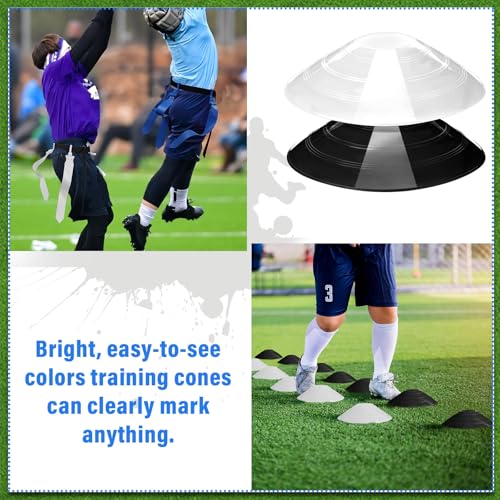 Wettarn 10/16 Player Flag Football Belts Adjustable Flag Football Set with Cones Bag for Youth Adults Kids Training Sport - color: Black, White