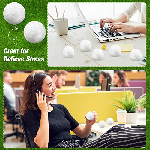 Zhanmai 101 Pcs 1.6 Inch Mini Volleyball Stress Balls Bulk Party Favors Volleyball Gifts for Team Tiny Foam Sports Balls with Storage Bag for Kids Stress Relief Birthday Party Games (Clear)
