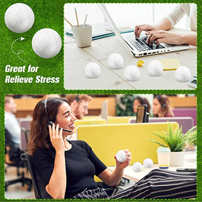 Zhanmai 101 Pcs 1.6 Inch Mini Volleyball Stress Balls Bulk Party Favors Volleyball Gifts for Team Tiny Foam Sports Balls with Storage Bag for Kids Stress Relief Birthday Party Games (Clear)