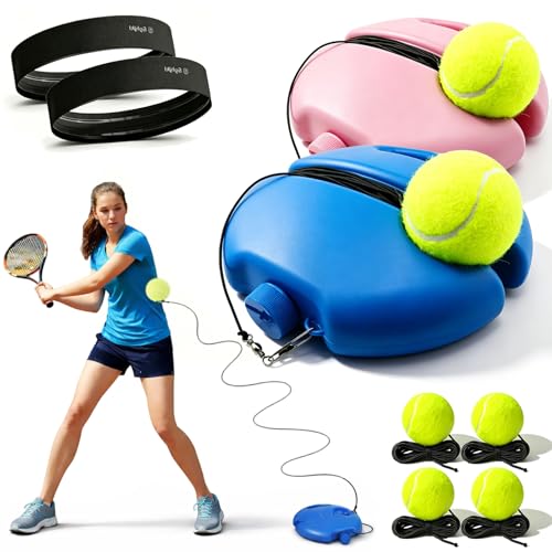 Solo Tennis Trainer Rebound Ball with String, 2026 New Portable Tennis Trainer Set for Self Practice, Tennis Training Equipment for Adults Kids Beginners with Elastic Balls - color: Mixed A