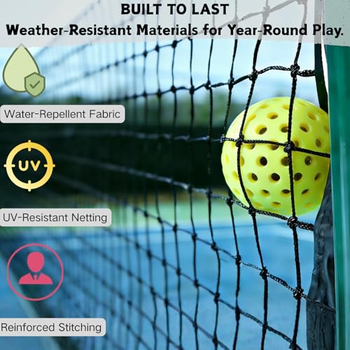 Pickleball Net Replacement 22x3ft, Professional Portable Pickleball Nets Heavy Duty Net Fits Standard Posts, Official Regulation Size for Indoor Outdoor Courts (Net Only)