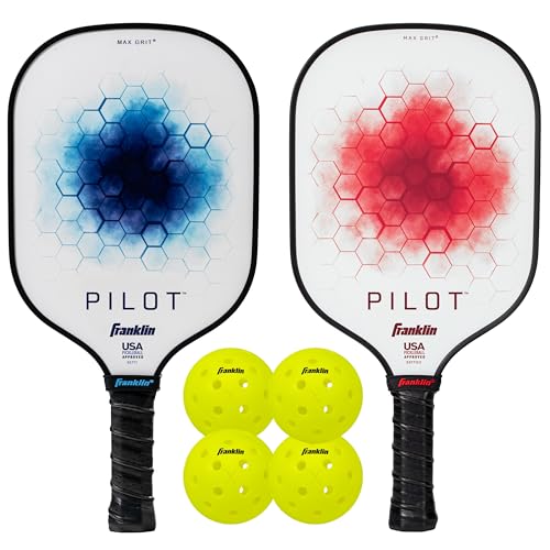 Franklin Sports Pickleball Paddle - Pilot Polypropylene Core Pickleball Racket - Official USA Pickleball (USAPA) Approved Pickleball Paddle - Lightweight Pro Racket - 10mm Thick Core - color: Blue & Red