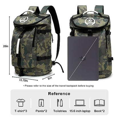 gym duffel bag backpack wrestling bag with shoe compartment 4 kinds of back method waterproof sports walking laptop - color: A-camouflage