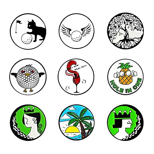 Lot of 10 Golf Ball Markers Assorted Patterns - Soft Enamel Technique - color: Combination Six(10 different)
