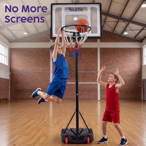 Kids Basketball Hoop Adjustable Portable Basketball Hoop for Kids Indoor Outdoor Play with Backboard Wheels Driveway Backyard