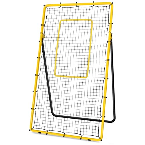 Newbyinn Volleyball Rebounder Net, Volleyball Training Equipment, Bounce Back Net for Volley Ball Practice with 5 Adjustable Rebound Angles 7x4 ft