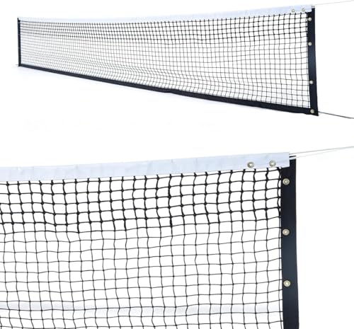 Professional Tennis Net 42ft x 3.5ft - Heavy Duty Handmade Court Replacement with UV & Waterproof Nylon, 6mm Steel Cable & Portable Design for Club, Coach & Backyard