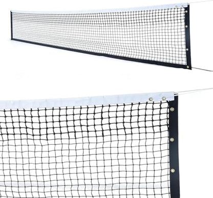 Professional Tennis Net 42ft x 3.5ft - Heavy Duty Handmade Court Replacement with UV & Waterproof Nylon, 6mm Steel Cable & Portable Design for Club, Coach & Backyard