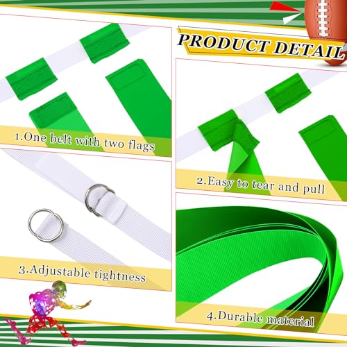 Sintege 14/28 Player Flag Football Belt Set, Adjustable Football Flag and Belts Gifts for Youth Adults Sports Training Event - color: Yellow, Green