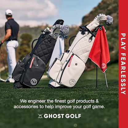 Ghost Golf Magnetic Towel (Greenside) - Premium Ultra-Absorbent Microfiber Golf Towel with Magnet for Golf Carts or Clubs - 18" x 18" Golfing Gear - Waffle Weave Pattern (Red) - color: Red