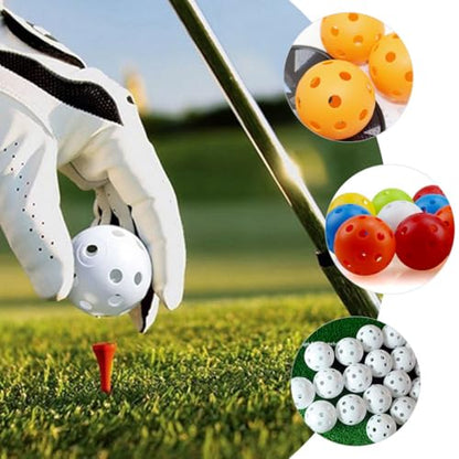 Cabilock 50pcs Practice Golfing Balls Porous Plastic Training Balls Multi-Color Indoor Golf Supplies for Swing and Driving Range Training