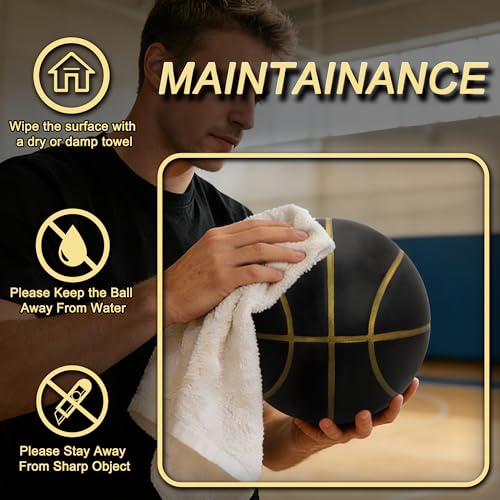 Silent Basketball Size 7 (29.5"), Soft Foam Noiseless Basketball for Indoor Quiet Dribbling Training, Non-Vacuum Grooved Airless Bouncy Basketball for Release Energy at Home
