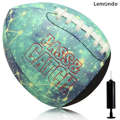 PassCatch Composite Training Football, Peewee Size, Youth Size(Ages 5-13) & Official Size(Ages 14+), Enhance Solo Passing Catching Skills(with Pump) - style: PeeWee Size 3(Ages 4-9)