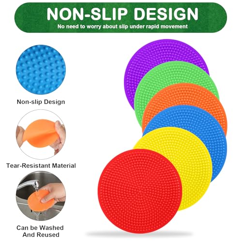 Poly Spot Markers 4inch Poly Spots for Gym Floor, 24/36/60 Pcs Flat Cones Non-Slip Rubber Floor Dots Agility Markers for Soccer Basketball Sports Speed Training, Dance, Classroom Activities - style: 36 pcs