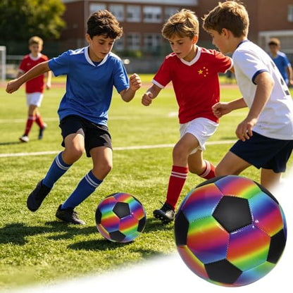 Soccer Ball Size 5 Training PVC Football, Lightweight Practice Soccer Ball for Kids Youth Adults, for Indoor Outdoor Soccer Training Backyard Team Play Daily Use