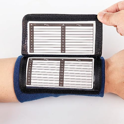 Youth Triple Playbook Wristband Quarterback Wrist(10 Pack)- Triple Windows Playbook QB Wristband - Great for Football Plays, Baseball Calls All Sports - color: Navy Blue