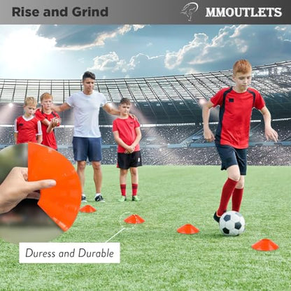 75/50/25 Pack, Pro-Grade Soccer Training Cones Set, Durable Agility Soccer Cones with Carry Bag & Strap Holder Ideal for Sports Training, Football, Soccer, Basketball- Trusted by Coaches & Athletes - color: Multi Color