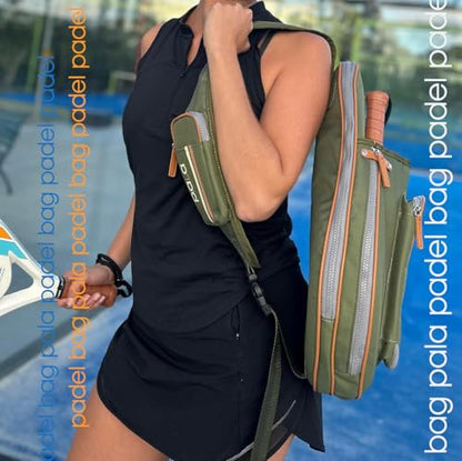 P.ala Multi-Sport Crossbody Padel Bag – Fits 2 Padel Rackets, Lightweight 2.07 lb, Fence Hook, 13” Device Sleeve, Compact Racket Bag for Padel, Tennis & Pickleball
