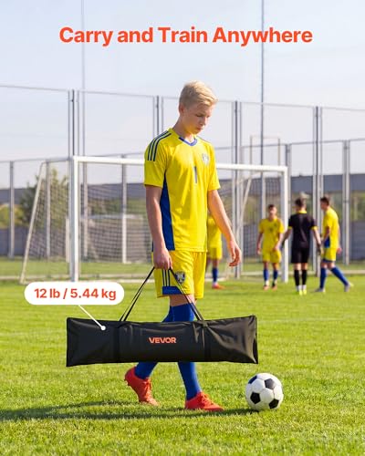 VEVOR Upgrated Soccer Rebounder Net, 2-in-1 Soccer Goal Rebounder, Thickened Fiberglass Poles Iron Pipe for Team Solo Control, Passing Practice, Easy Setup Ball Training Equipment for Teens & Adults