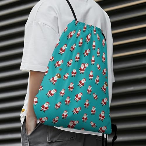 Swimming Drawstring Sack Waterproof Gym Backpack for Beach Sports Yoga Gear, Lightweight Unisex, Christmas New Year Santa Claus Bags - color: Picture (343)