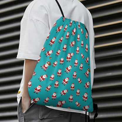 Swimming Drawstring Sack Waterproof Gym Backpack for Beach Sports Yoga Gear, Lightweight Unisex, Christmas New Year Santa Claus Bags - color: Picture (343)