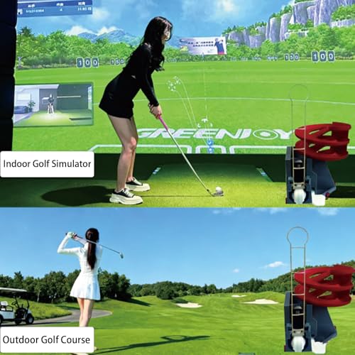 Golf Ball Dispenser, Automatic Golf Ball Tee Up Machine – Range Reload Golf Ball Dispenser & Golf Simulator Accessories, No Electricity Required for Driving Range & Home Use