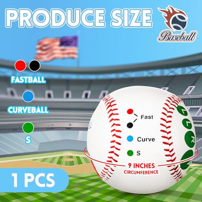 RoundFunny Training Baseball with Finger Placement Markers Baseball Training Equipment for Teenagers Beginners to Learn Multiple Grips - style: Classic