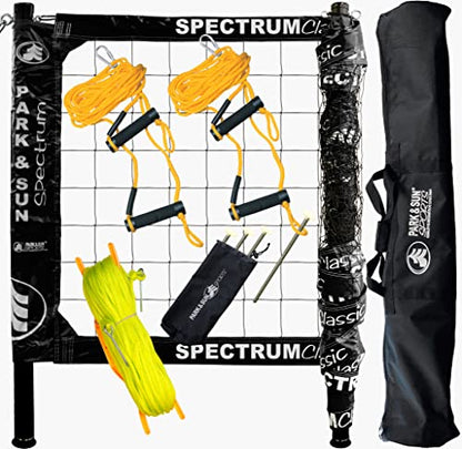 Park & Sun Sports Spectrum Classic: Adjustable Professional Outdoor Volleyball Net System - color: Black