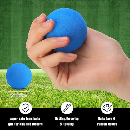 Wettarn 4 Pcs 24 Inch Foam Baseball Bat Foam Bat with Safe Soft Baseballs T Ball Set for Outdoor Indoor Sport Game Beginners Practice Playing Training(Red, Blue, Green) - size: 24 Inch