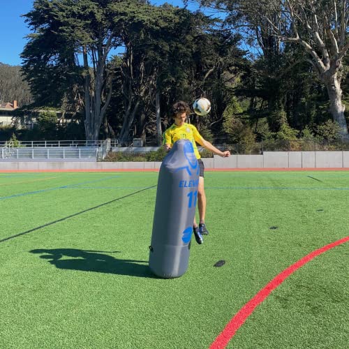 Elevate Inflatable Defender Dummy w/Air Pump - Great Sports Training Aid for Lacrosse, Soccer, Basketball, Field Hockey, Punching Bag. Highly Portable and Fun. - style: 11th Man Defender Pro