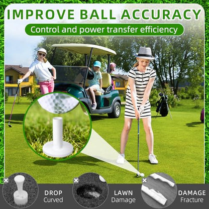 5PCS Rubber Golf Tees for Mats, Unbreakable Mixed Size Set for Driving Range & Golf Simulator, Durable Practice Tees with Secure Grip – Won’t Break or Damage Mat