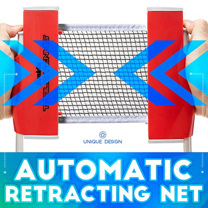 Franklin Sports Table Tennis to Go Portable Ping Pong Set - Table Top Ping Pong Net + (2) Paddles - Ping Pong Balls Included - 2 Players | Portable, Table Top, Ping Pong Net, (2) Paddles - color: Red