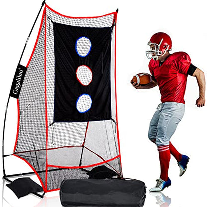 Gagalileo Football Kicking Cage for Quarterback - Passing&Punting Practice in Backyard Park Field Drills with Carrying Bag