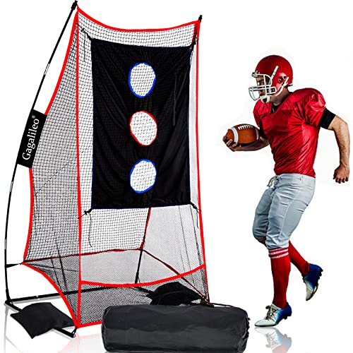 Gagalileo Football Kicking Cage for Quarterback - Passing&Punting Practice in Backyard Park Field Drills with Carrying Bag