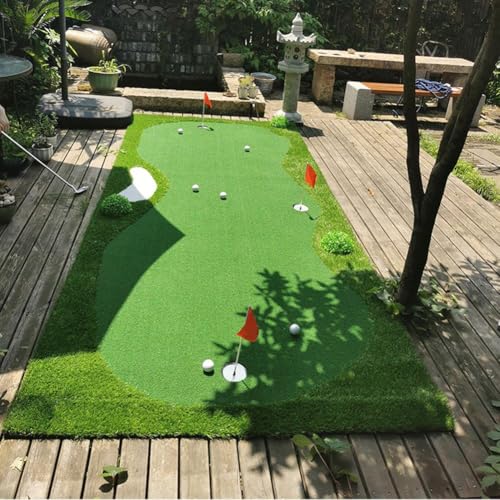 Golf Putting Green Mat, Golf Training Professional Training Aid, Large Artificial Grass Turf Green with Putter for Indoor Outdoor(1.5x3m) - size: 1.5x3m