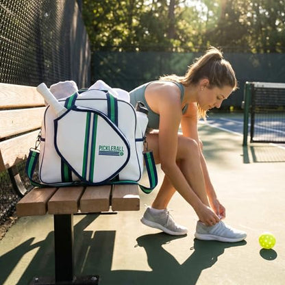 Personalized Pickleball Bag for Women, Custom Pickle ball Tote Bag with Paddle Holder, Large Spacious Shoulder Bag, Add Name Logo Monogram or Design, Pickleball Gifts for Players