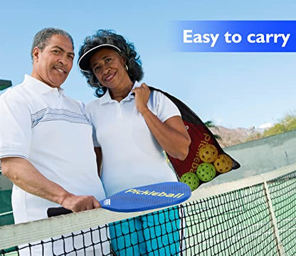 GSE Games & Sports Expert Pickleball Paddles Set with Lightweight Pickleball Rackets & Indoor/Outdoor Pickle-Balls & Mesh Carrying Bag for Family and Friends (2 Paddles/4 Balls or 4 Paddles/6 Balls) - style: 2 Paddles / 4 Balls