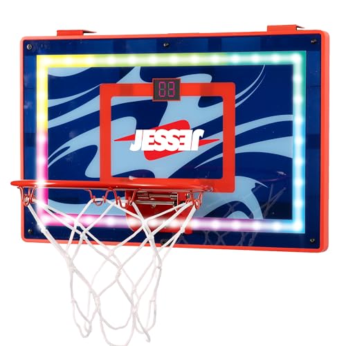 Jesser Basketball Hoop with Balls | Fun Indoor Game for All Ages 6+, Gift for Kids, Children, Teens & Families, Bedroom & Playroom | Toy for Boys & Girls (Ceiling Hoop or Over The Door) - size: Over the Door Hoop