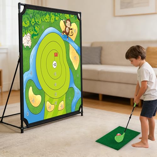 Golf Chipping Practice Game 52" x 52" Indoor Outdoor Games for Adult Kids and Family Golfer Training Set Without Club - style: Golf Set without Club
