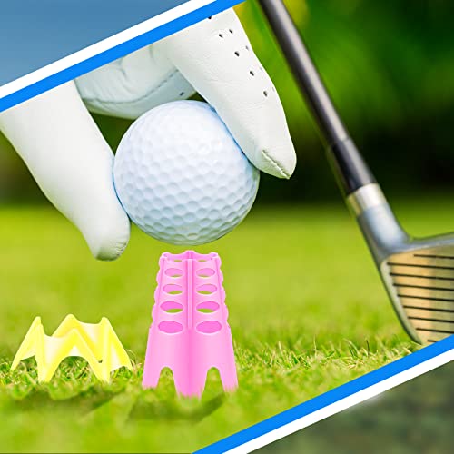 Honoson 30 Pieces Golf Simulator Tees for Home Outdoor Indoor Golf Tees Simulator Plastic Practice Training for Winter Turf and Driving Range, 15 Tall and 15 Small