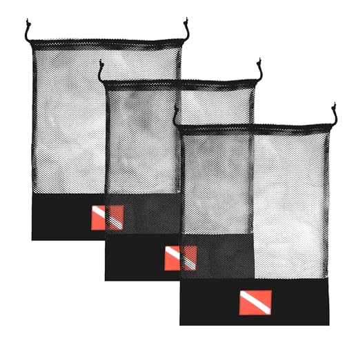 3 PCS Scuba Diving Mesh Bag SMB Bag Diving Pouch for Scuba Diving Gear Snorkeling Gear,Swimming Equipment bags SMB Storage Bags