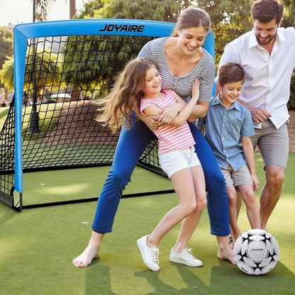 Pro-Grade Kids Backyard Soccer Goal, Tear-Resistant 5-Layer Polyester Soccer Net & 10mm Poles for Maximum Durability, 4x3ft/6x4ft/7x5ft, Pop Up Portable Soccer Training Equipment Set with Size 4 Ball - size: 4 ft x 3ft, style: Blue
