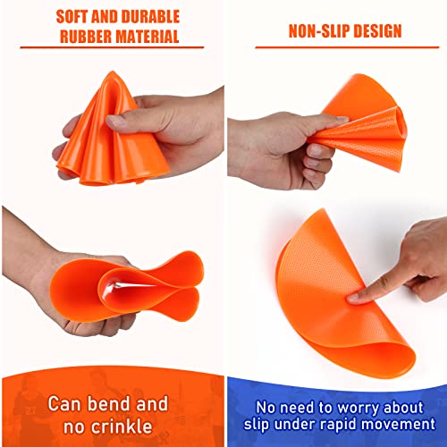 Spot Markers 4inch 9inch Rubber Agility Dots Flat Cones Non Slip Sports Dots Floor Spots Agility Markers for Kids Soccer Football Basketball Speed Agility Training - style: 12pcs Orange 9inch
